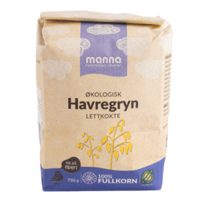Økologisk lettkokte havregryn i 750g pose fra Manna