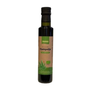 Økologisk kaldpresset hampolje i 250ml flaske fra Manna