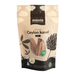 Økologisk hel ceylon kanel i 40g pose fra Manna