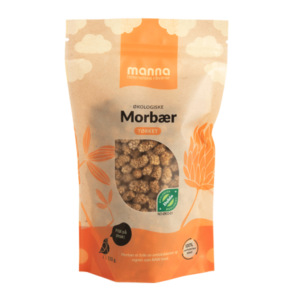 Økologiske tørkede morbær i 150g pose fra Manna