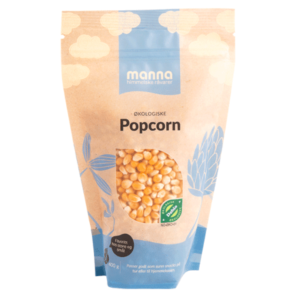 Økologiske popcorn i 400g pose fra Manna