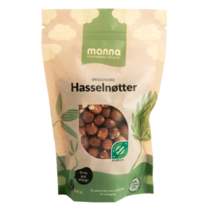 Økologiske hasselnøtter i 200g pose fra Manna