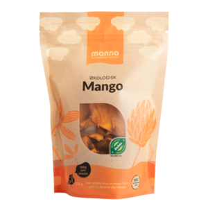 Økologisk tørket mango i 200g pose fra Manna