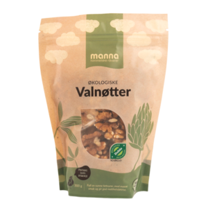Økologiske valnøtter i 300g pose fra Manna