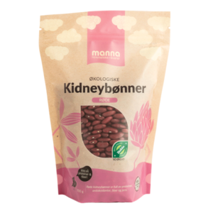 Økologiske røde kidneybønner i 600g pose fra Manna