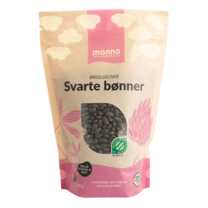 Økologiske svarte bønner i 700g poser fra Manna