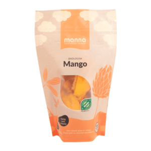 Økologisk tørket mango i 150g pose fra Manna