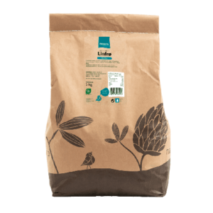 Økologiske brune linfrø i 5kg sekk fra Manna