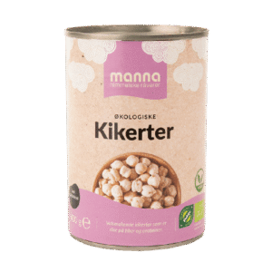 Økologiske hermetiserte kikerter i lake i 400g forpakning fra Manna