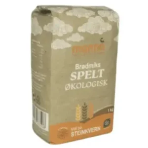 Økologisk brødmiks av spelt i 1kg pose fra Manna