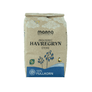 Økologiske store havregryn i 750g pose fra Manna