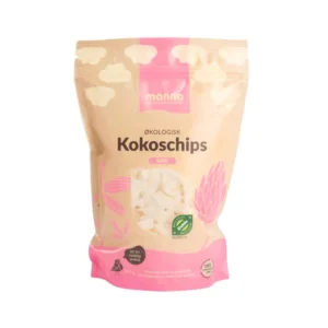 Økologisk raw kokoschips i 200g pose fra Manna